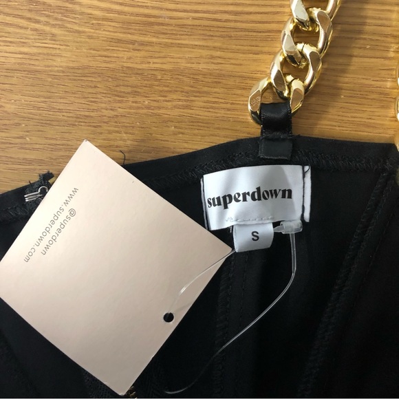 Superdown Raven chain strap bustier crop top black - Small - Picture 10 of 13